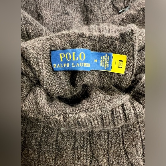 POLO RALPH LAUREN Brown wool/cashmere blend turtleneck long sweater size M - Picture 11 of 15